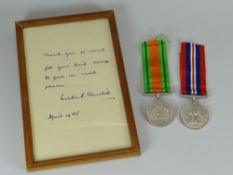 A THANK-YOU FACSIMILE FROM SIR WINSTON CHURCHILL on Houses of Parliament embossed note-paper,