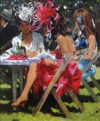 SHERREE VALENTINE DAINES limited edition (140/195) hand enhanced canvas - seated females