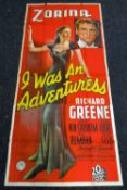 I WAS AN ADVENTURESS original cinema poster from 1940, poster is numbered, folded and in two