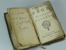 A 1691 VOLUME OF 'L'HEUREUX PAGE NOUVELLE GALANTE' published by Chez Pierre Marteau, Cologne