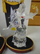 Boxed Swarovski crystal glass masquerade figure plus stand