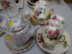 Parcel of teaware in two patterns including Royal Albert 'English Beauty'