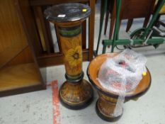 Pottery planter and stand etc