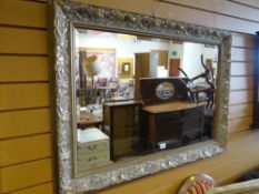 Reproduction gilt framed bevelled wall mirror