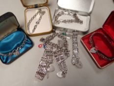 Parcel of silver charm bracelets