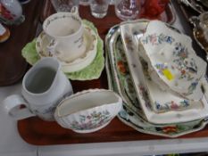 Quantity of English table china including a Bunnykins nursery dish, Aynsley etc