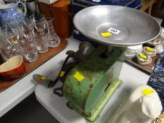 Kitway vintage scales together with a Kenrick coffee grinder