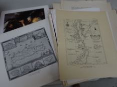 Book of old decorative maps and charts by A R Humphreys, a quantity of loose reproduction map plates