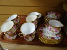 Royal Albert rose decorated part teaset