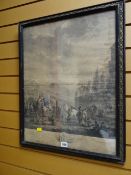 Framed French black and white print entitled 'Le Manege'