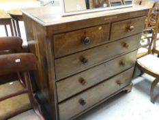 Antique chest of three long and two short drawers