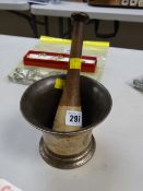 Pestle and an interesting possibly eighteenth century mortar