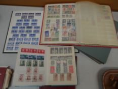 Six various stamp albums and contents