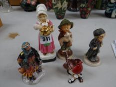 Royal Doulton miniature figure of 'Good King Wenceslas', a Royal Worcester figure of 'Polly Put