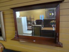 Mahogany framed overmantel wall mirror