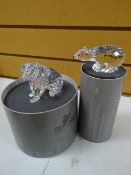 Two boxed Swarovski crystal glass bears