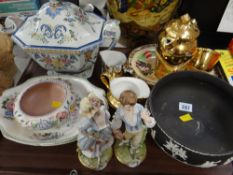 19th Century Wedgwood Imari style platter, a Poole bowl, large Continental tureen etc