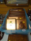 Quantity of framed military copper plaques