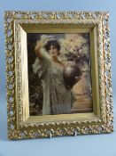 A CRYSTOLEUM - elegant young lady with urn of flowers in her arms by CONRAD KIESEL in fine