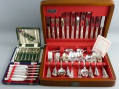 A FORTY FOUR PIECE CASED CANTEEN OF ARTHUR PRICE ELECTROPLATE CUTLERY, a cased set of pastry forks