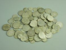 A PARCEL OF MIXED BRITISH SILVER COINAGE, majority pre 1947, 17 troy ozs