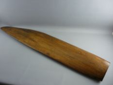 A WOODEN AIRPLANE PROPELLER, 124 cms long