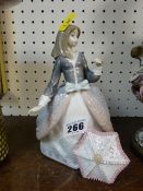 Lladro figurine of young girl with umbrella