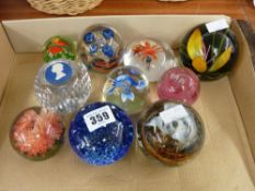 Parcel of ten paperweights