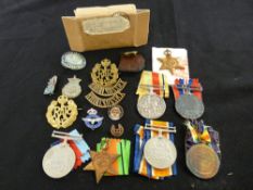 Parcel of mixed First World War medals and ribbons etc