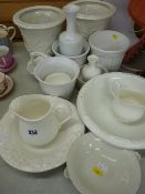 Large parcel of white pottery planters and other utensils