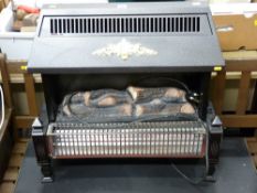 Log effect ornate electric fire E/T