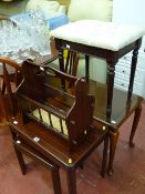 Parcel of small furniture to include magazine rack, coffee tables etc