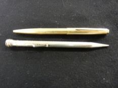 Eversharp silver plated pencil and a rolled gold platinum biro