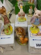 Three Beatrix Potter boxed figurines 'Foxy Whiskered Gentleman', 'Jemima Puddleduck' and 'Pigling