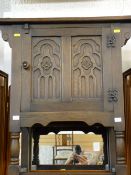 Coffee table and a carved hutch style cupboard