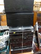 Sony music centre of double cassette deck, CD player and turntable and a pair of speakers E/T