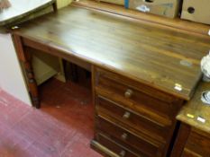 Modern pine desk and a stained pine desk with single pedestal