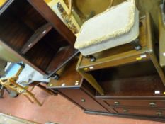 Parcel of reproduction furniture including lounge cupboard, corner cupboard, footstool etc