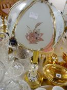 Four various table lamps and shades