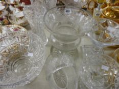 Fine large cut glass thistle vase, fine large cut glass flower vase and other good cut glass items
