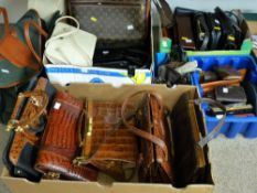 Large parcel of lady's handbags, purses, other luggage, cushions, gloves etc