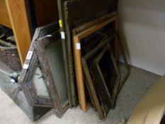Parcel of old picture frames, mirrors etc