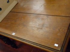 Two plank pine table on turned supports