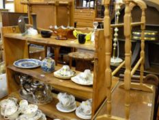 Rustic set of bookshelves, towel airer and a shoe laste
