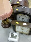 Quantity of mantel clocks and table lamps etc