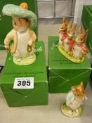 Boxed Beswick 'Benjamin Bunny' figurine, a boxed 'Johnny Town-mouse' and 'Flopsy, Mopsy &