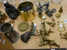 Parcel of mainly ornamental metalware, brassware etc
