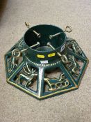 Green painted parasol or Christmas tree base