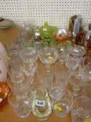 Large parcel of mixed glassware and two carnival glass dishes etc