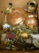 Box of copper and brassware